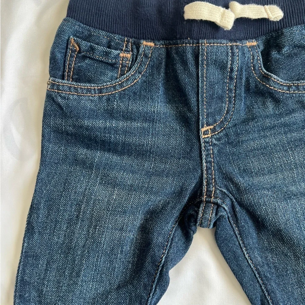Baby Gap Denim Jeans with Navy Tie Waistband Size 12-18 Months